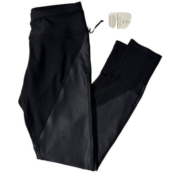 NWT 90 Degree Black on Black Color Block Leggings Size Small - Picture 2 of 4